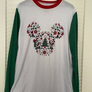 Disney Holiday  Pajama Top Mickey and Minnie